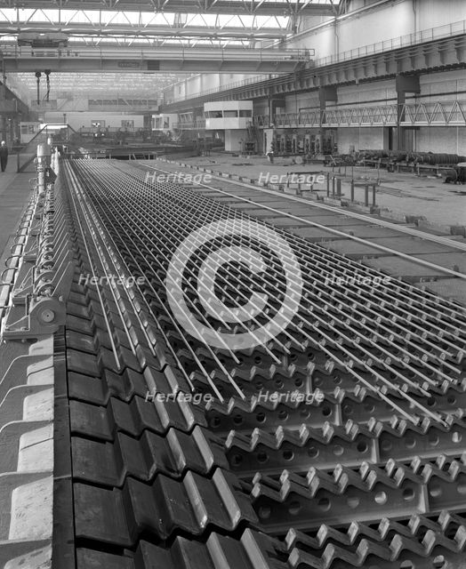 The bar mill cooling beds at the Brightside Foundry, Sheffield, South Yorkshire, 1964. Artist: Michael Walters