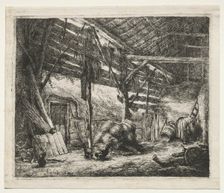 The Barn, 1647. Creator: Adriaen van Ostade (Dutch, 1610-1684)