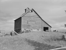 The barn of an older settler on established farm, Boundary County, Idaho, 1939. Creator: Dorothea Lange