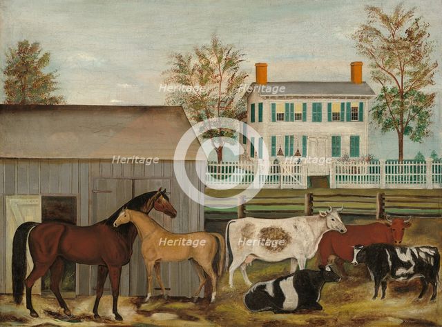 The Barnyard, late 19th century. Creator: Amzi Emmons Zeliff.
