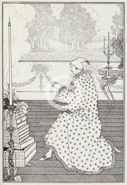 The Baron's Prayer, 1897. Creator: Aubrey Beardsley.