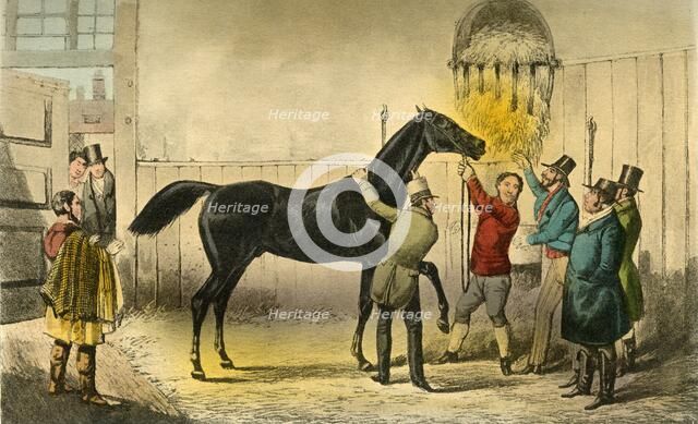 'The Baron 'vills his Wet', 1838. Artist: Henry Thomas Alken.