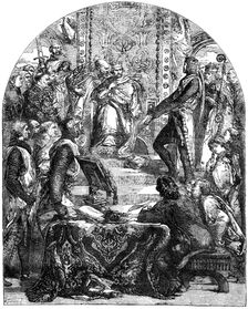The barons enforcing their rights from King Henry III (1207-1272)