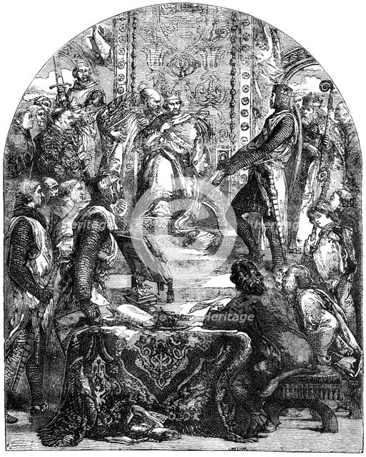 The barons enforcing their rights from King Henry III (1207-1272). Artist: Unknown