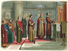 The barons swear to achieve their liberties 1214 (1864). Artist: James William Edmund Doyle
