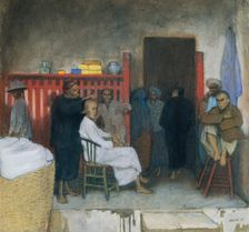 The Barber of Singapore, 1900. Creator: Emil Orlik