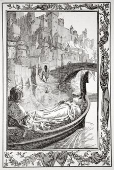 The Barge floated down the River 1905. Artist: Dora Curtis