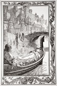 The Barge floated down the River 1905. Creator: Dora Curtis