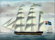 The barque Charlotta Laetitia from Gavle, 1841. Creator: Petrus Weyts