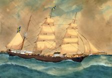 The barque Levant, 1875. Creator: George Frederick Gregory