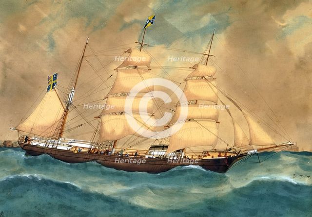 The barque Levant, 1875. Creator: George Frederick Gregory.