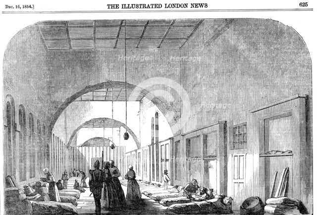 The barrack hospital at Scutari during the Crimean War, 1854. Creator: Unknown.