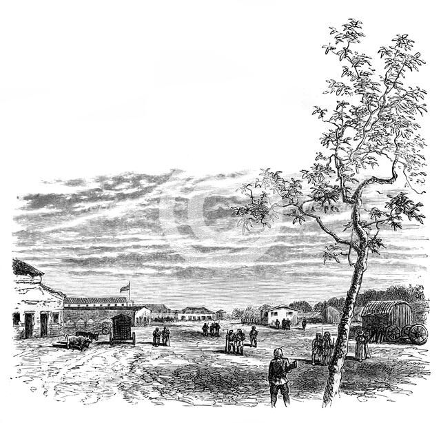 The Barracks at Meerut, India, c1850s, (1888). Artist: Unknown