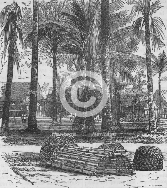 'The Barracks at the Residency, with graves of Mr. Birch and Captain Innes', 1876, (c1880) Artist: Unknown.