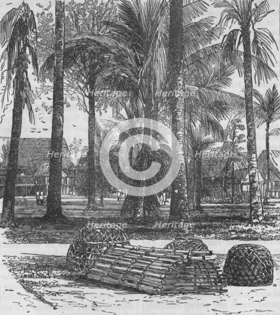 'The Barracks at the Residency, with graves of Mr. Birch and Captain Innes', 1876, (c1880) Artist: Unknown.