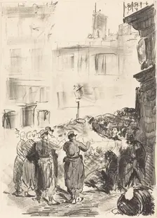 The Barricade (La barricade), 1871. Creator: Edouard Manet