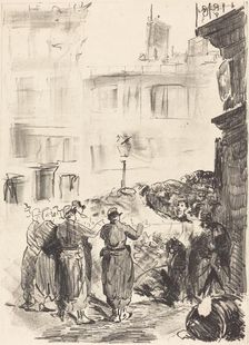 The Barricade (La barricade), 1871. Creator: Edouard Manet