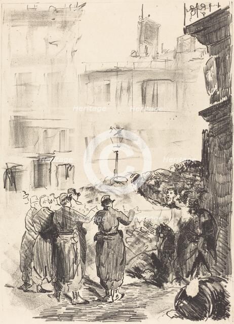 The Barricade (La barricade), 1871. Creator: Edouard Manet.