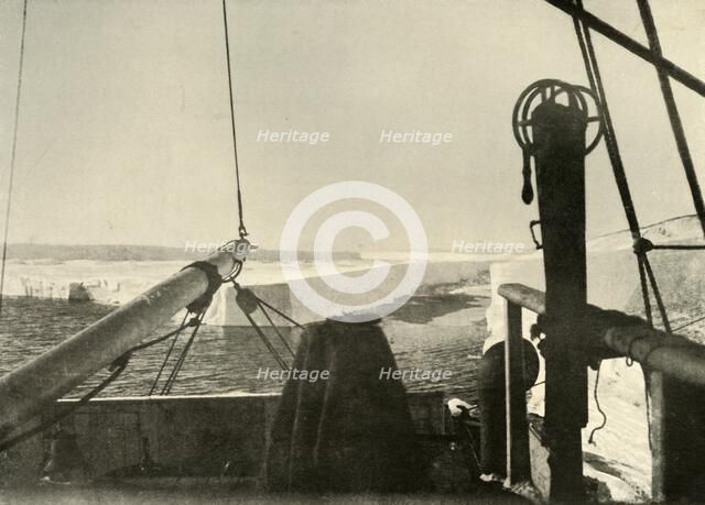 'The Barrier Edge Breaking Away Four Miles South of Hut Point', c1908, (1909). Artist: Unknown.