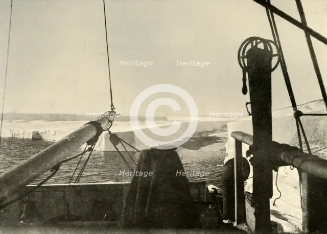 'The Barrier Edge Breaking Away Four Miles South of Hut Point', c1908, (1909). Artist: Unknown.