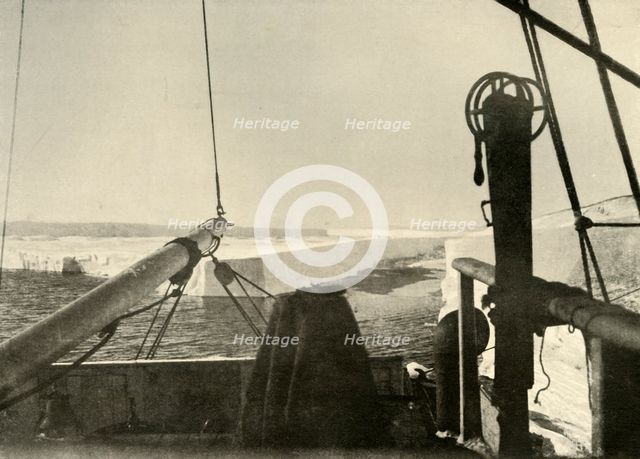 'The Barrier Edge Breaking Away Four Miles South of Hut Point', c1908, (1909). Artist: Unknown.