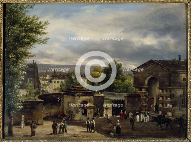 The barrier of rue Royale-Montmartre, 1823. Creator: Giuseppe Canella.