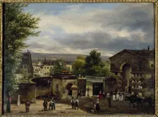 The barrier of rue Royale-Montmartre, 1823. Creator: Giuseppe Canella