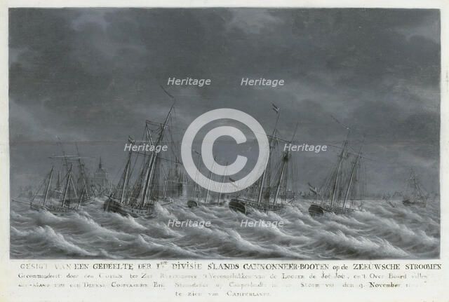 The Batavian Fleet off Veere, 1800, 1800-1809. Creator: Engel Hoogerheyden.