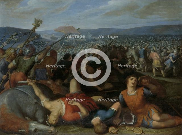 The Batavians Defeating the Romans on the Rhine, 1613. Artist: Veen, Otto van (1556-1629)