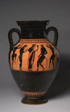 The Bateman Amphora (Wine Jar), c. 530-520 BC. Creator: Lysippides Painter (Greek), manner of
