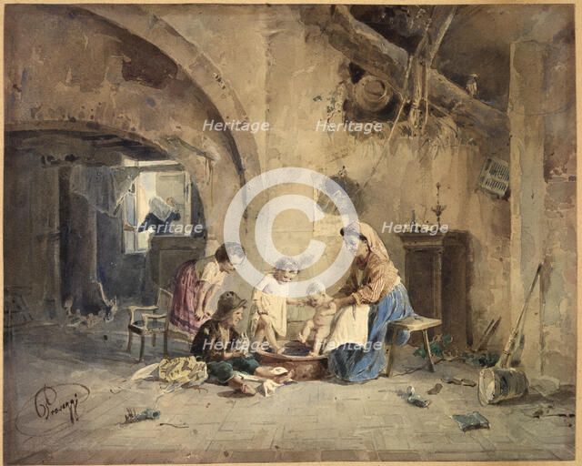 The Bath, 19th century. Creator: Cesare Provaggi.