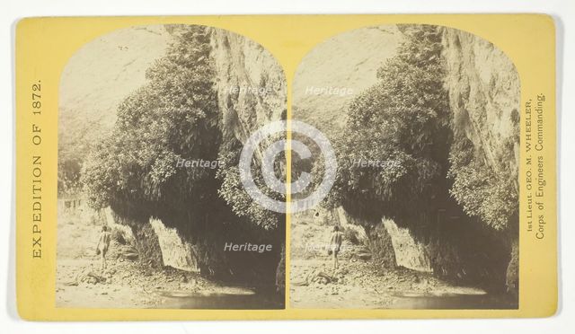 The Bath, a dripping spring in Kanab Cañon. Temperature, 69° Fahr, 1872. Creator: William H. Bell.
