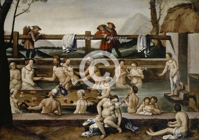 The Bath at Leuk (?) , 1597. Creator: Bock, Hans, the Elder (ca. 1550-1623).