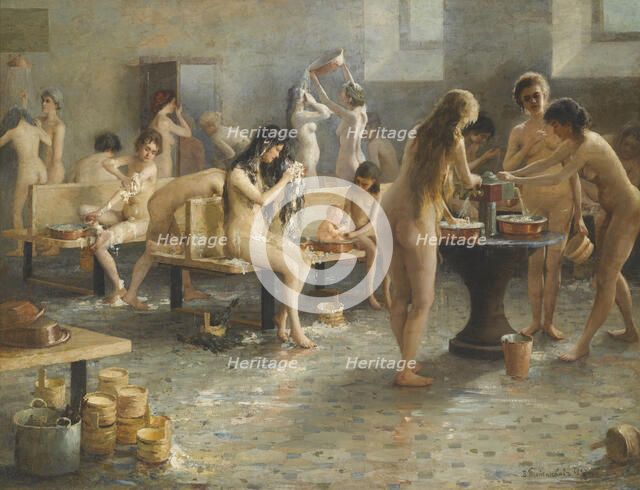 The Bath House. Artist: Plotnikov, Vladimir Alexandrovich (1866-1917)