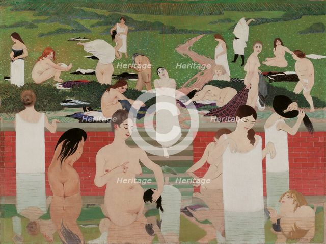 The Bath: Summer Evening (Le bain au soir d'été), 1892-1893. Artist: Vallotton, Felix Edouard (1865-1925)