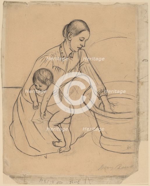 The Bath [recto], 1890-1891. Creator: Mary Cassatt.