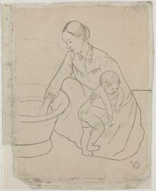 The Bath [verso], 1890-1891. Creator: Mary Cassatt