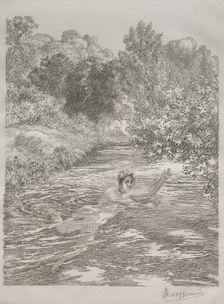 The Bather, c. 1860-70. Creator: Félix Bracquemond (French, 1833-1914)
