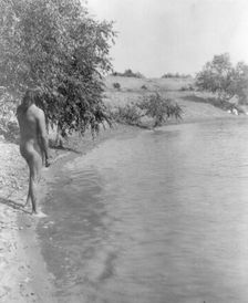 The bather-Mandan, c1908. Creator: Edward Sheriff Curtis