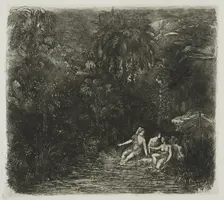 The Bathers beneath the Palms, 1871. Creator: Rodolphe Bresdin