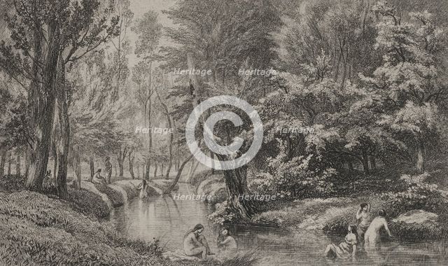 The Bathers, c. 1847. Creator: Charles François Daubigny (French, 1817-1878).