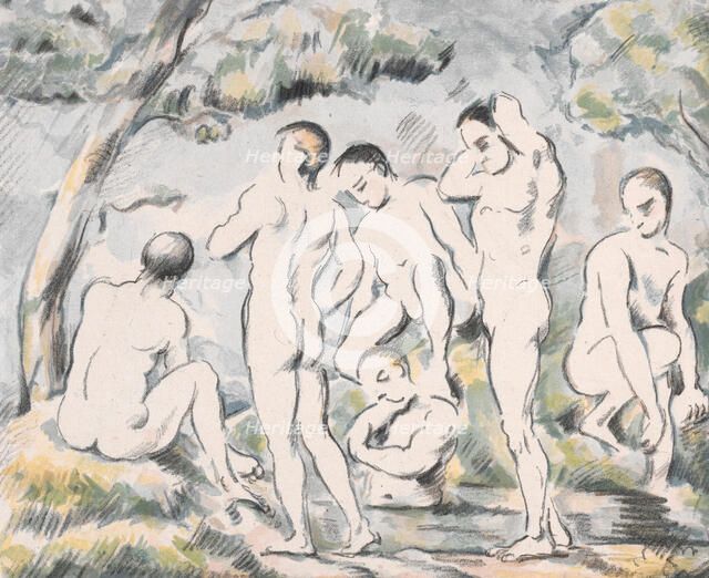 The Bathers (Small Plate), 1897. Creator: Paul Cezanne.