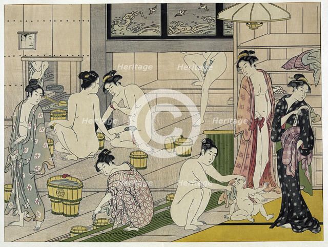 'The Bathhouse Women', 1790s.  Artist: Torii Kiyonaga