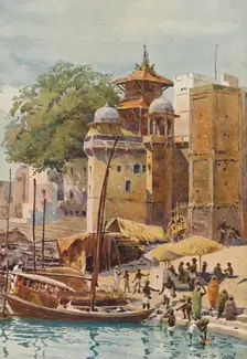 The Bathing Ghats, Benares c1880 (1905). Creator: Alexander Henry Hallam Murray