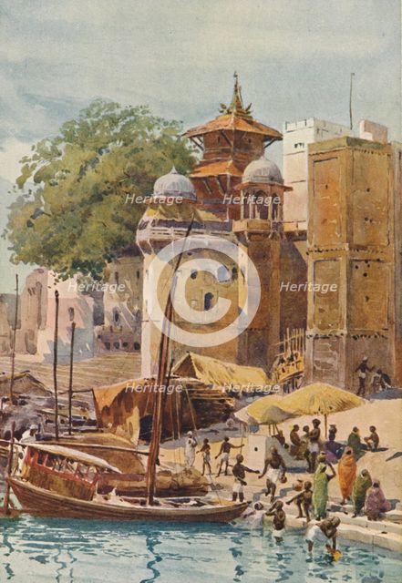 'The Bathing Ghats, Benares', c1880 (1905). Creator: Alexander Henry Hallam Murray.