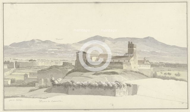 The Baths of Caracalla in Rome, with Frascati in the Distance, c.1809-c.1812. Creator: Josephus Augustus Knip.