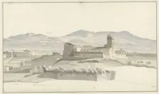 The Baths of Caracalla in Rome, with Frascati in the Distance, c.1809-c.1812. Creator: Josephus Augustus Knip