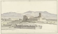 The Baths of Caracalla in Rome, with Frascati in the Distance, c.1809-c.1812. Creator: Josephus Augustus Knip