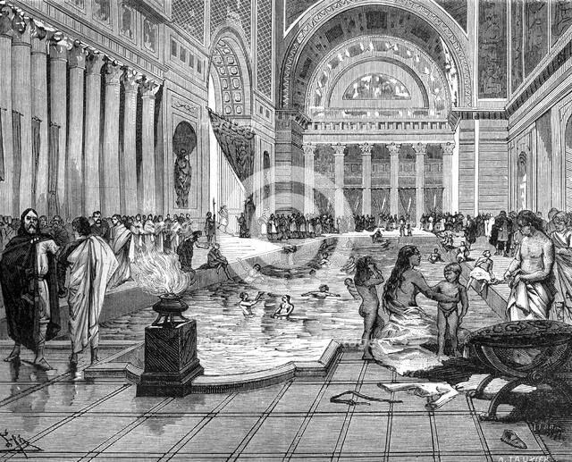 The baths of Charlemagne, 8th-9th century (1882-1884).Artist: A Tauxier