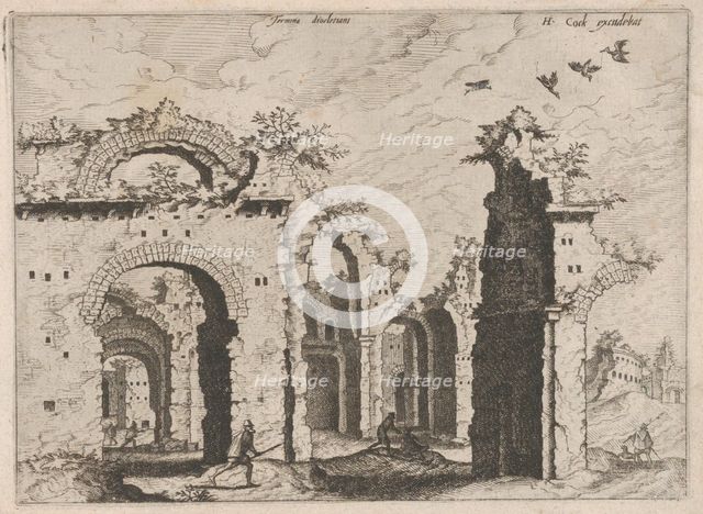The Baths of Diocletian, from the series Roman Ruins and Buildings, 1562. Creators: Johannes van Doetecum I, Lucas van Doetecum.